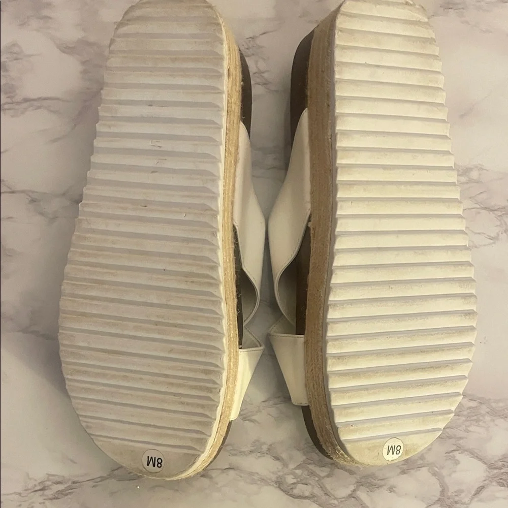 Gianni Bini White Crisscross Platform Slide Sandals - Picture 4 of 4